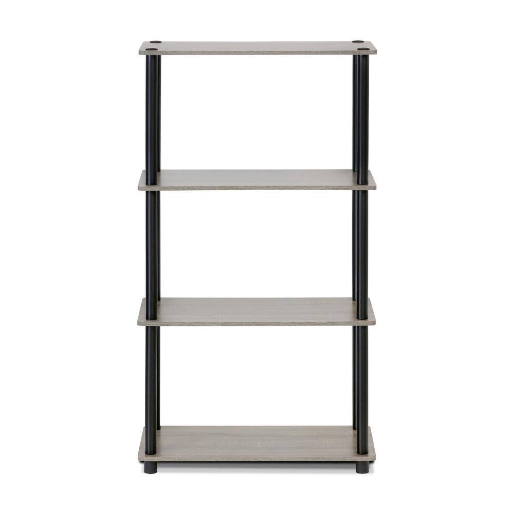 TURN-N-TUBE 43.25 in. Tall Grey Oak/Black Wood 4-Shelf Bookcase price history on PriceWatchPro