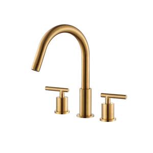 Lodosa 8 in. Widespread Double Handle Bathroom Faucet in Brushed Gold