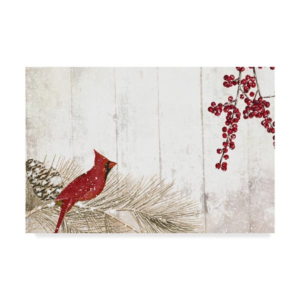 Trademark Fine Art 22 in. x 32 in. Cardinal Christmas V by Color Bakery Hidden Frame Animal Wall Art