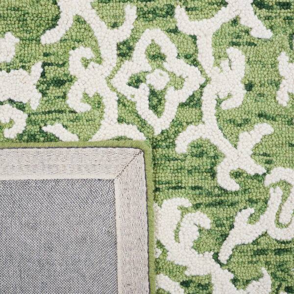 Safavieh Blossom BLM104Y Handmade Green / Ivory Rug - 8' x 10