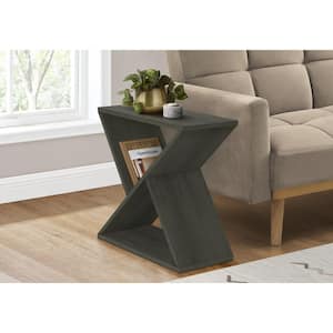 11.75 in. Dark Green Veneer Rectangle Top MDF End Table with Contemporary Style