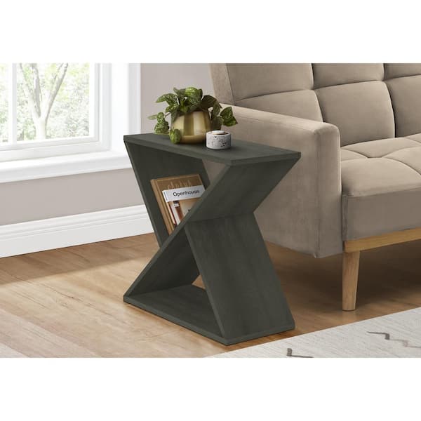 Unbranded 11.75 in. Dark Green Veneer Rectangle Top MDF End Table with Contemporary Style