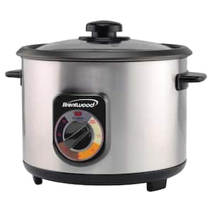 10-Cup Stainless Steel Crunchy Persian Rice Cooker with Lid
