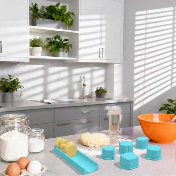 Cake Pop Mold Set with 3D Printed Cutter and Pusher for Home Baking, Birthday Parties, Wedding Desserts, Blue (6-Pack)