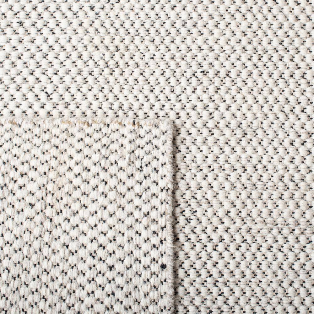 Ivory Flat Woven Handmade Wool Rectangular Rug, 5' x 8'