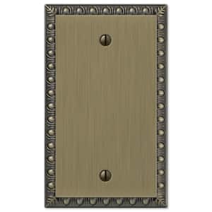 Antiquity 1 Gang Blank Metal Wall Plate - Brushed Brass