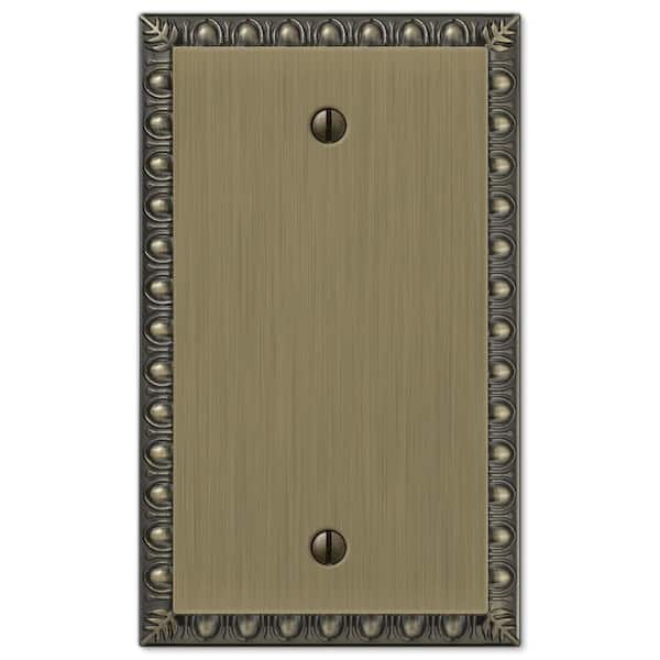 AMERELLE Antiquity 1 Gang Blank Metal Wall Plate - Brushed Brass