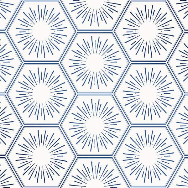 Tempaper Hello Sunshine Metallic Sapphire Peel and Stick Wallpaper Sample