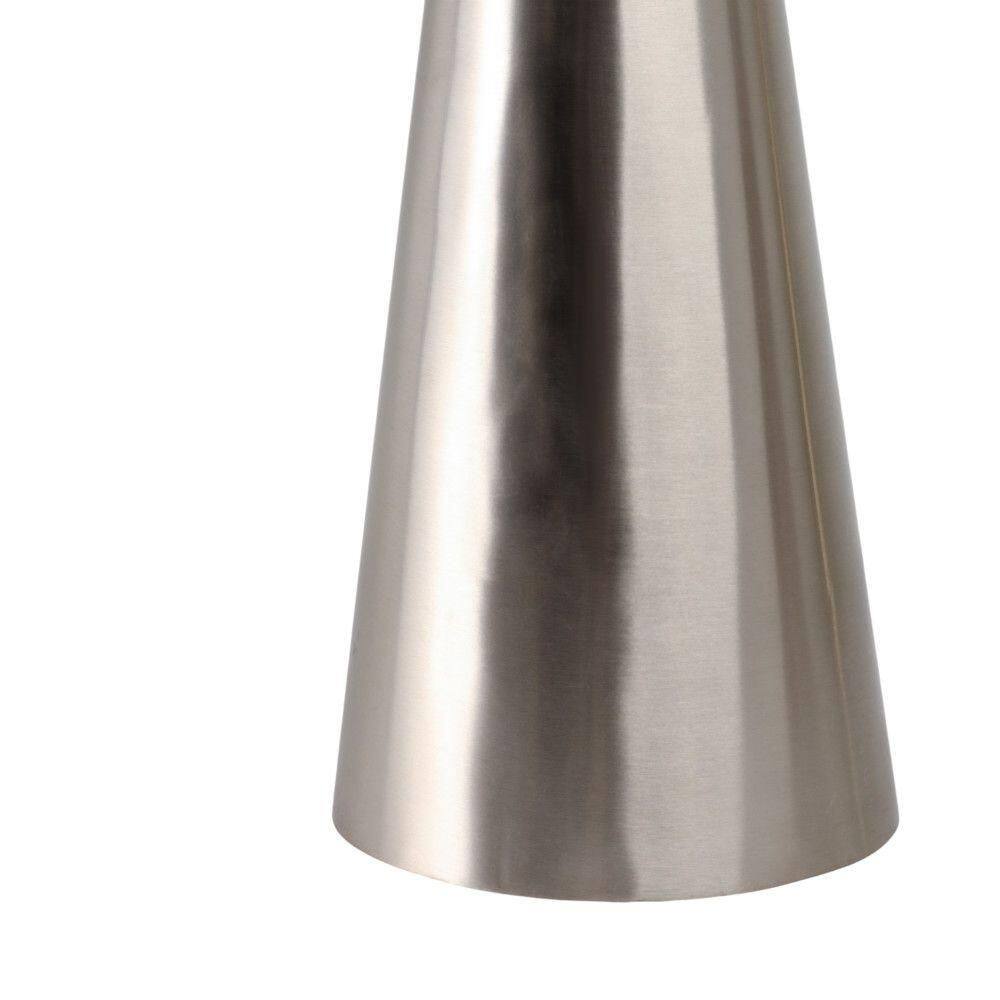 11 in. Silver Round Marble Accent Table with Sleek Tapered Base - thumbnail 3