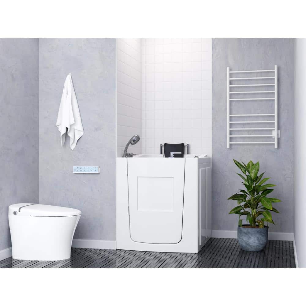 Universal White Fiberglass Walk-In Air Bathtub with Left Drain