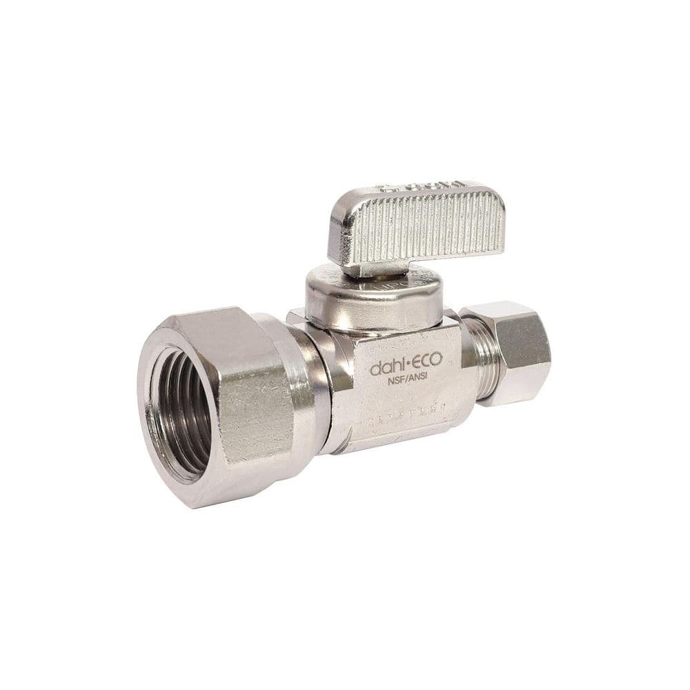 Fip Inlet DAHL 1/2 in. FIP Inlet x 3/8 in. Compression Outlet 1/4-Turn Straight ...