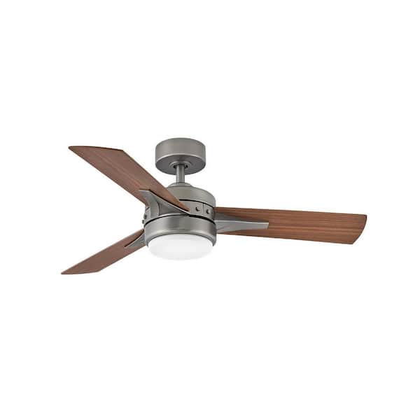 HINKLEY Ventus 44 in. Integrated LED Indoor Pewter Ceiling Fan with Wall Switch