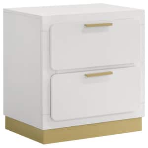 Caraway White 2 Drawer Nightstand Bedside Table