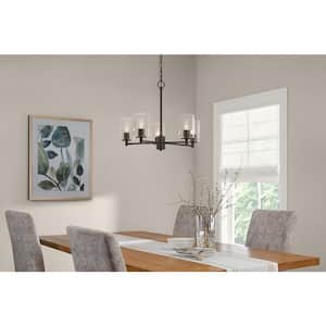 Ashewick 5-Light Black Chandelier Light Fixture with Clear Glass Shades