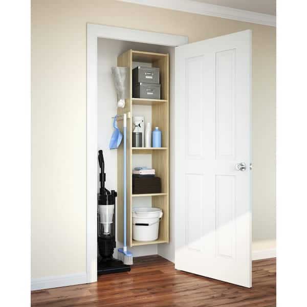 16 in. W Harvest Grain Wood Utility Tower Closet System