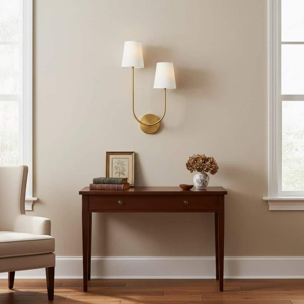Cora 12.75 in. 2-Light Lacquered Brass Left Side Wall Sconce price history on PriceWatchPro