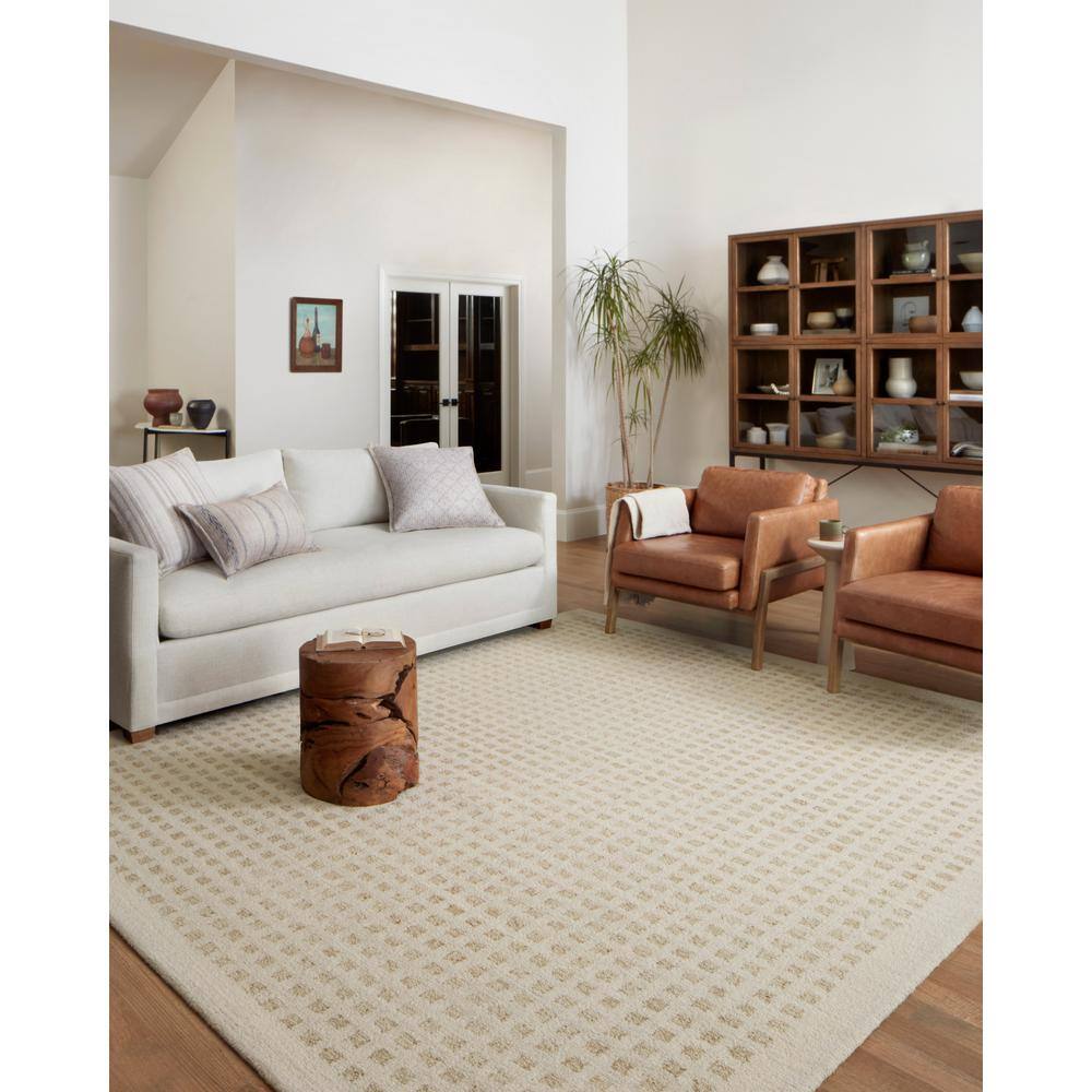 Ivory and Natural Hand-Tufted Wool Runner Rug 2' x 5'