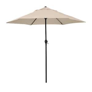 9 ft. Steel Market Push Tilt Patio Umbrella in Polyester Antique Beige