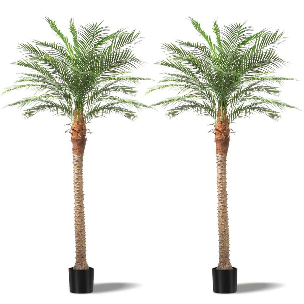 Vitalismo 2-Pieces Trees 8 ft. Artificial Palm Tree With Black Pot