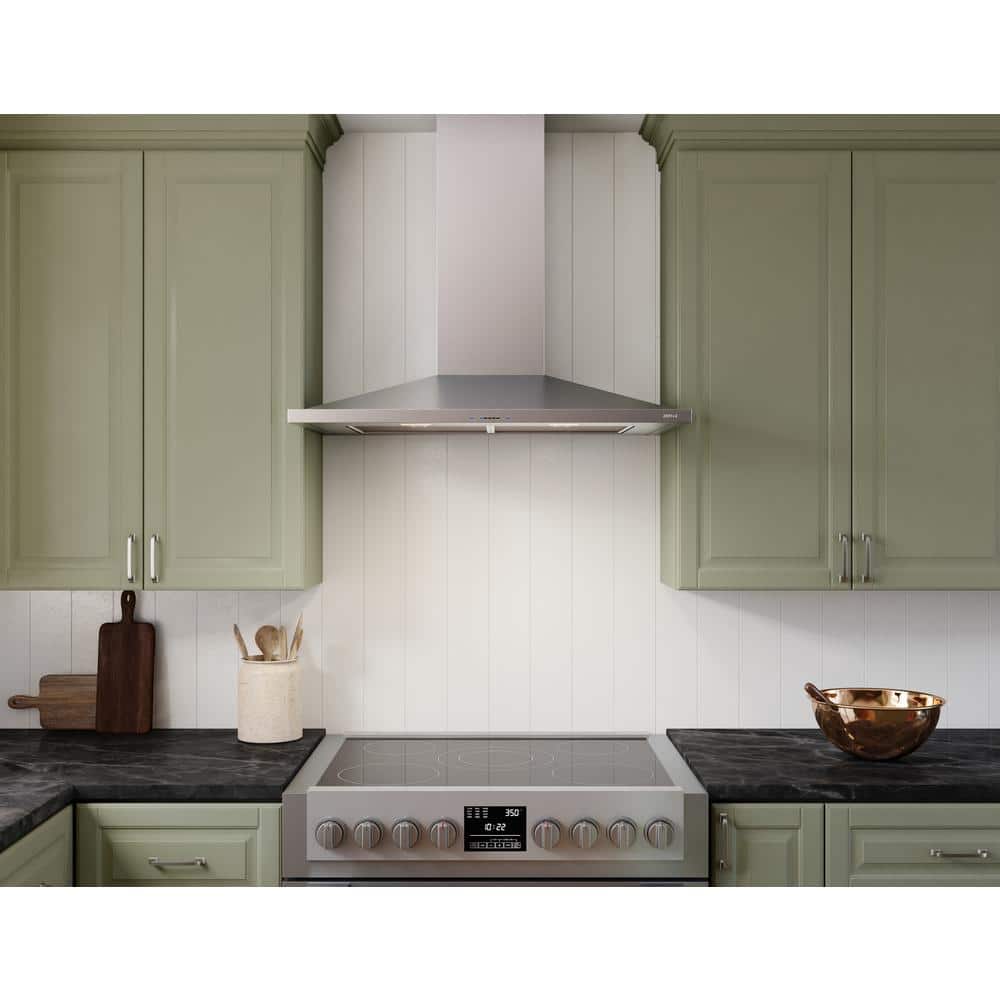 Anzio 30" Stainless Steel Convertible Wall Mount Range Hood with LED