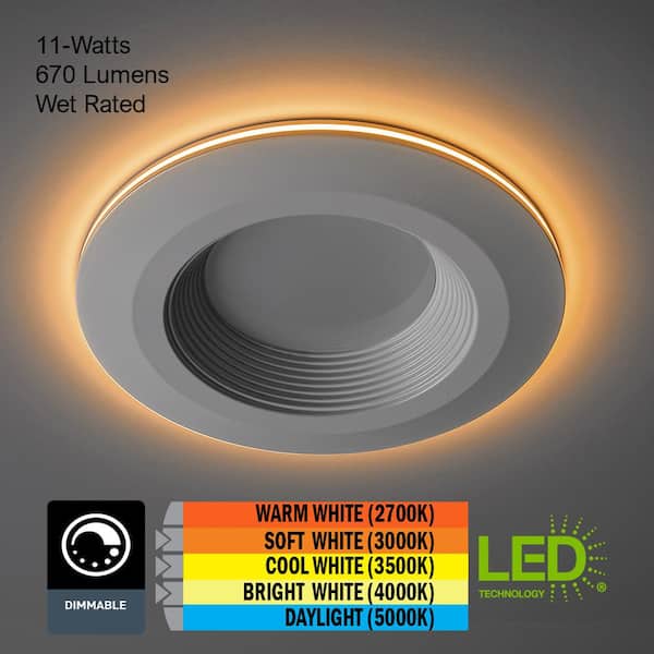 Integrated Led Recessed Light Trim, 6 Can Lights With Night Light