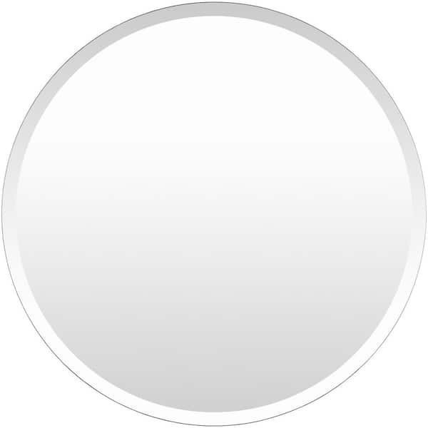 Livabliss Iyana 30 in. H x 30 in. W Round Wood Frame Silver Decorative Mirror