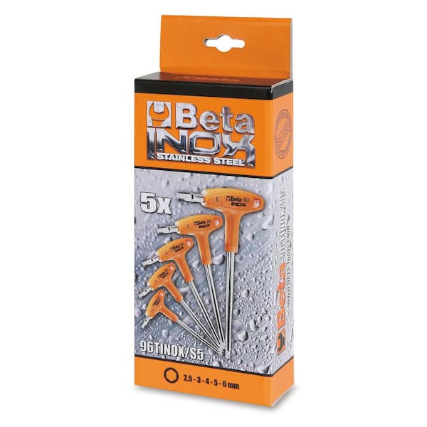 Beta Tools 96T INOX & S5 - Set 5 Offset Hexagon Key Wrenches