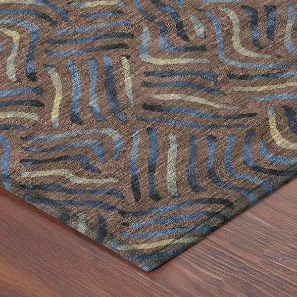 Chantille Machine Washable Indoor/Outdoor Abstract ACN2474 Fudge 3 ft. x 5 ft. Area Rug