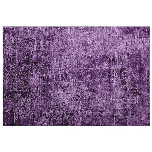 Dream Shag Premium Machine Washable Abstract ADS559 Purple 2 ft. x 3 ft. Accent Rug