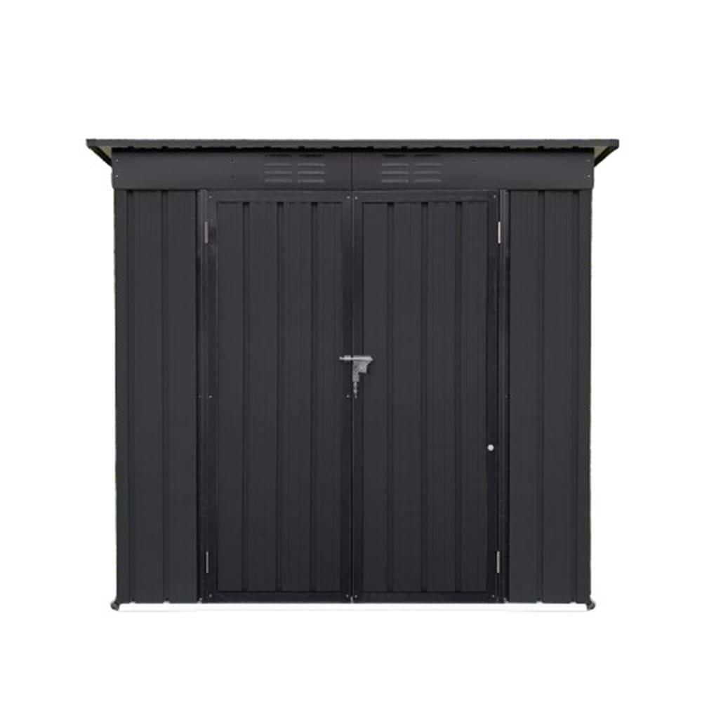 6 ft. W x 4 ft. D Metal Garden Outdoor Storage Shed with Vents, Hinged Door, Lock & Aluminum Frame, Black (24 sq. ft. ) price history on PriceWatchPro