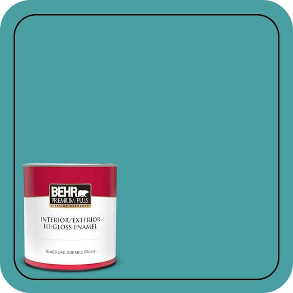 BEHR PREMIUM PLUS 1 qt. #M460-5 Aqua Fresco Hi-Gloss Enamel Interior/Exterior Paint & Primer