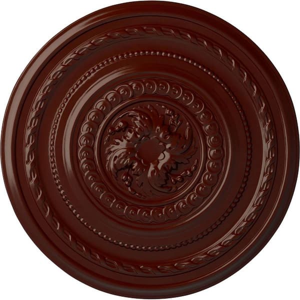 Ekena Millwork 26-1/4" x 1-1/2" Pearl Urethane Ceiling Medallion (Fits Canopies up to 1-7/8"), Brushed Mahogany