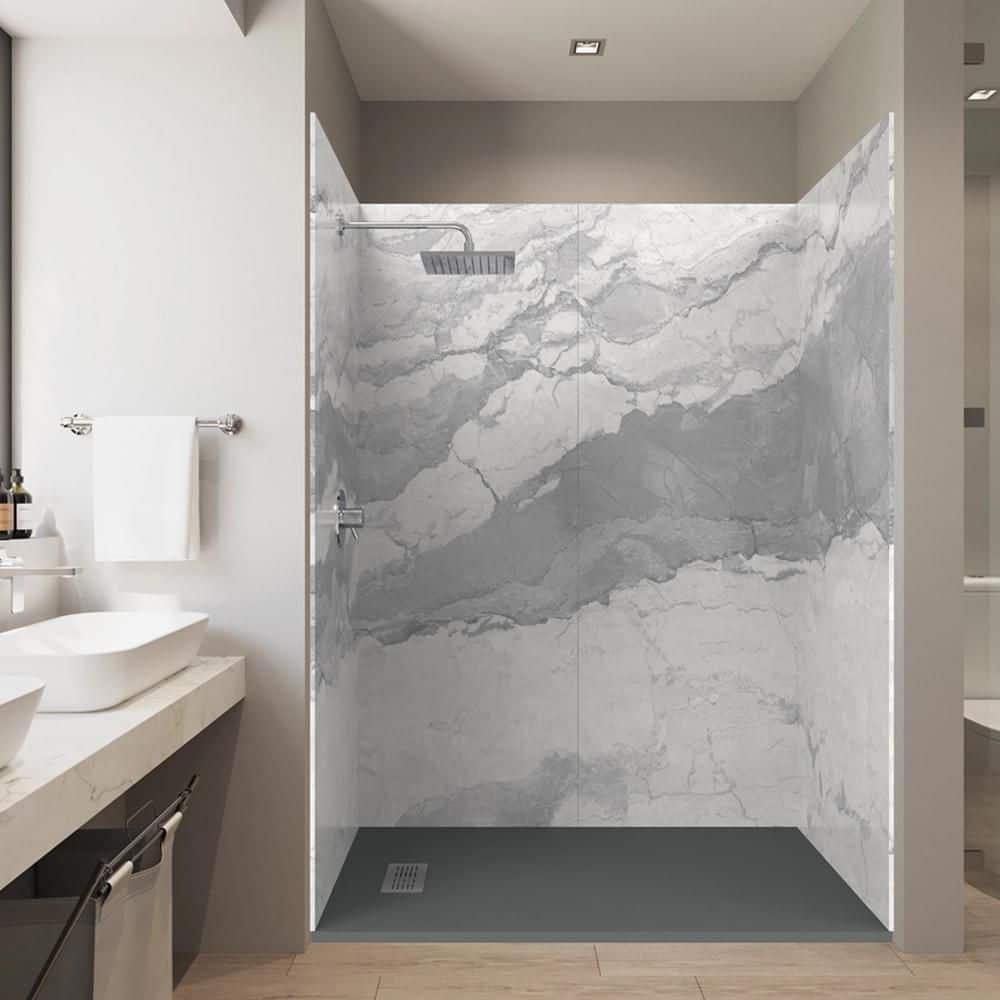 Gritit CASTICO Italian Ice 32 in. x 60 in. x 84 in. Solid Composite Stone ...