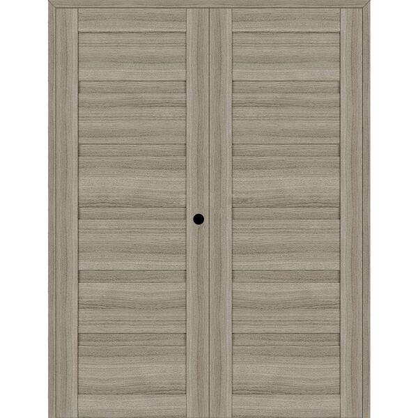 Belldinni Louver 72 in. x 95.25 in. Left Active Shambor Wood Composite Double Prehung Interior Door