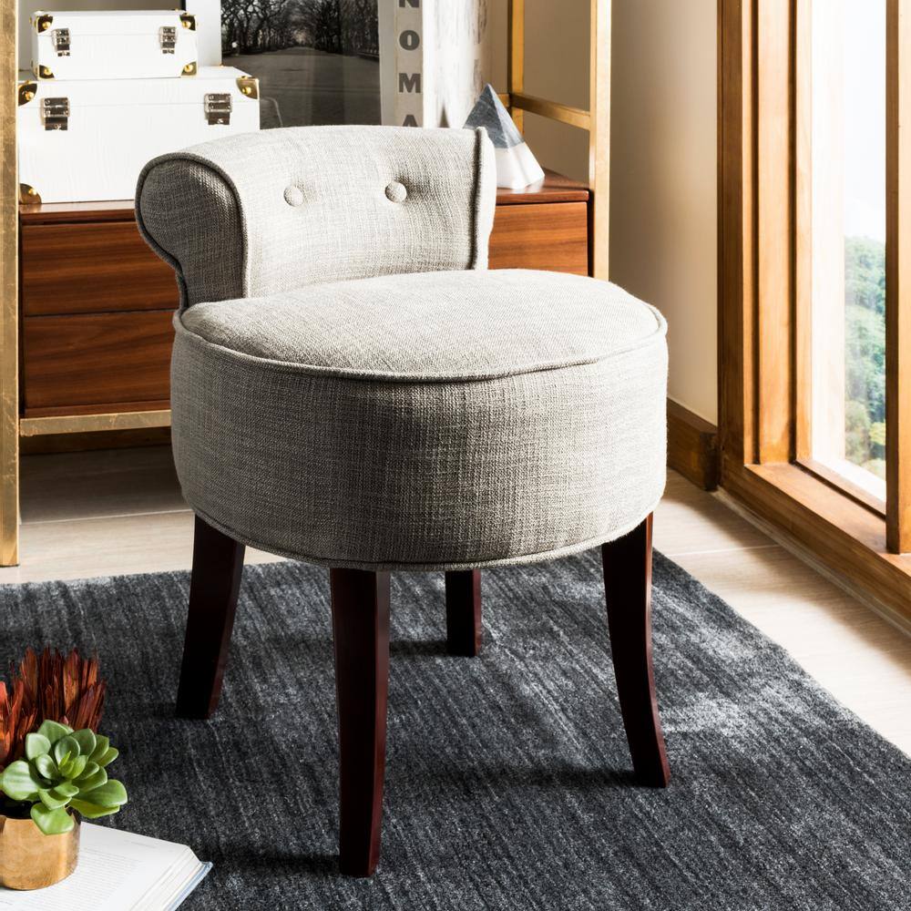 Georgia Stone and Mahogany Petite Vanity Stool