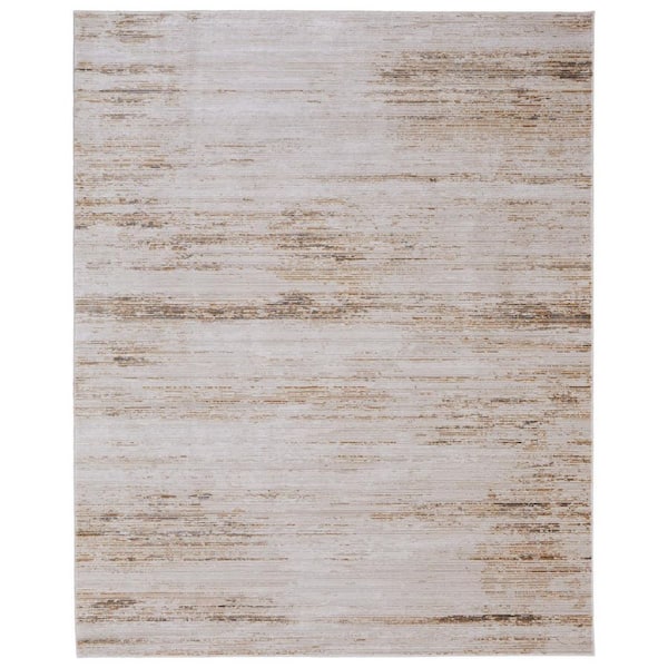 HomeRoots Ivory, Tan 7 ft. x 10 ft. Abstract Area Rug