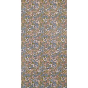 Meadow Flowers Aegean Blue, White, Peach Pink Vinyl Strippable Roll (Covers 26.6 sq. ft.)