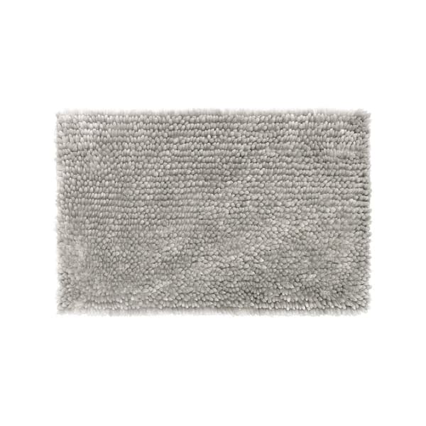 Jean Pierre Mega Butter Chenille 17 in. x 24 in. Bath Mat in Light Grey