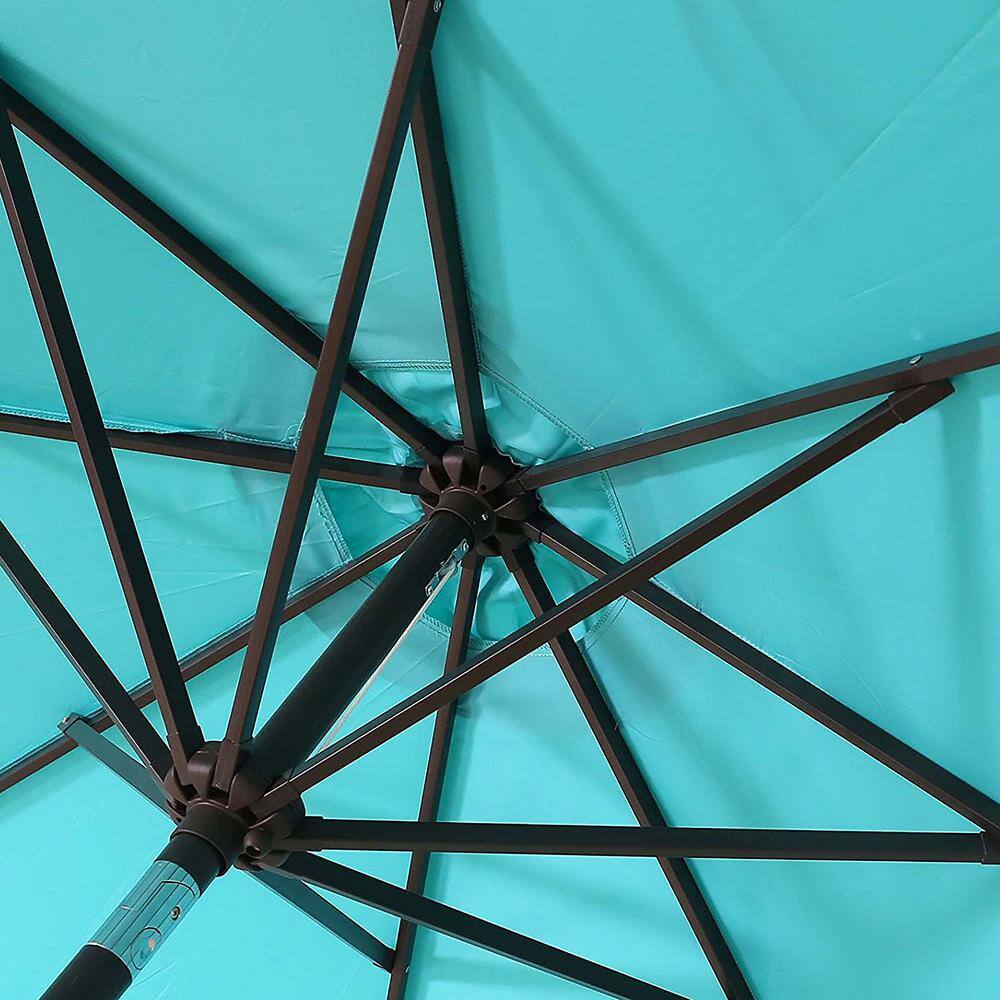 Turquoise 9-Foot Steel Patio Umbrella with Tilt and Crank