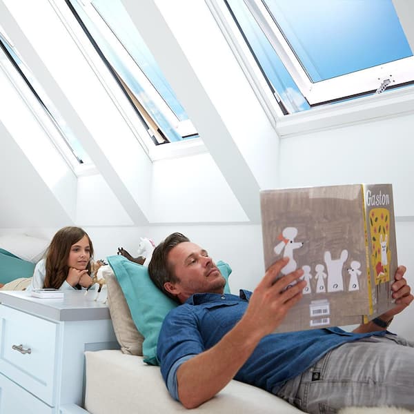 VELUX 30-1/16 The M08 Skylight in. in. Air x Laminated with Glass Depot - Deck-Mount 2004 Fresh 54-7/16 Home Venting VS Low-E3
