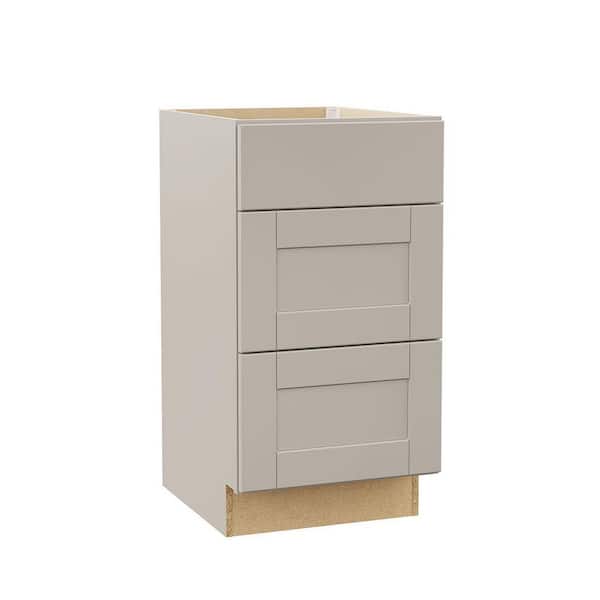 Shaker 18 in. W x 21 in. D x 34.5 in. H Assembled Bath 3 Drawer Base Cabinet in Dove Gray
