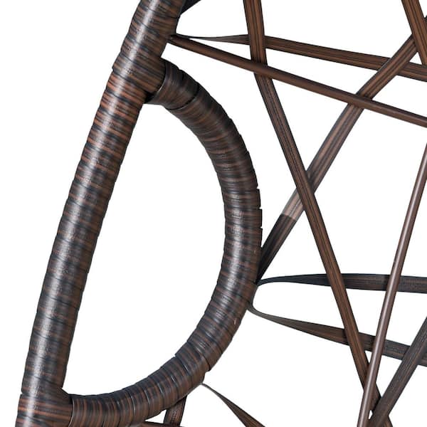 Cayuse Multi-Brown Removable Cushions Faux Rattan Outdoor Patio Lounge Chair with Tan Cushions