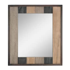 Medium Rectangle Brown Casual Mirror (23.75 in. H x 26 in. W)