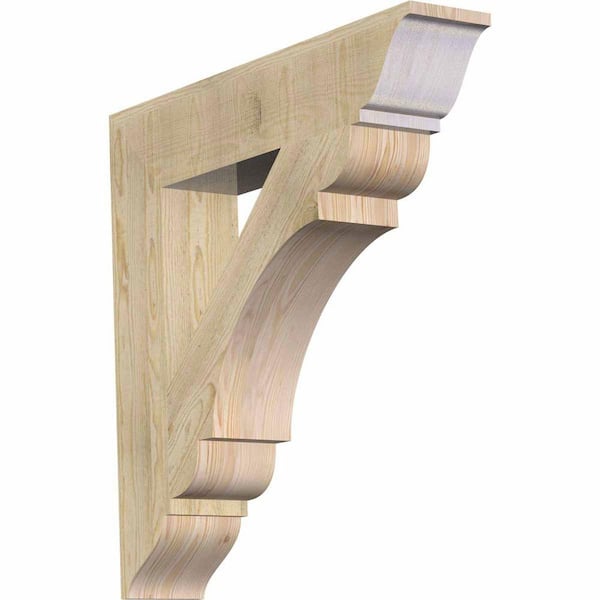 Ekena Millwork 6 in. x 36 in. x 36 in. Douglas Fir Olympic Traditional Rough Sawn Bracket