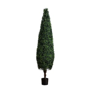 6 ft. UV resistant Artificial Boxwood Topiary Cone Tree (Indoor/Outdoor)