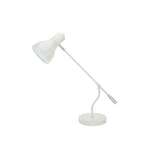 22-1/2 in. Milky Ivory Desk Lamp with Metal Lamp Shade