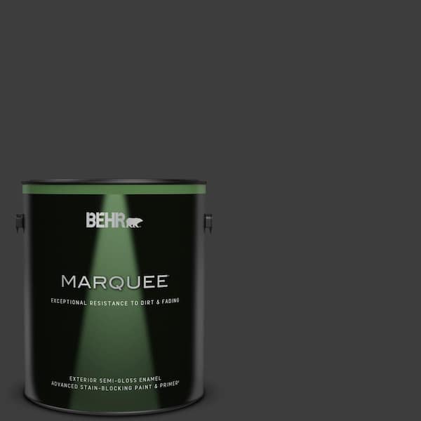 BEHR MARQUEE 1 gal. Black Semi-Gloss Enamel Exterior Paint & Primer