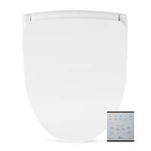Slim Series Electric Smart Bidet Toilet Seat for Elongated Toilets in White with Remote Control and Nightlight
