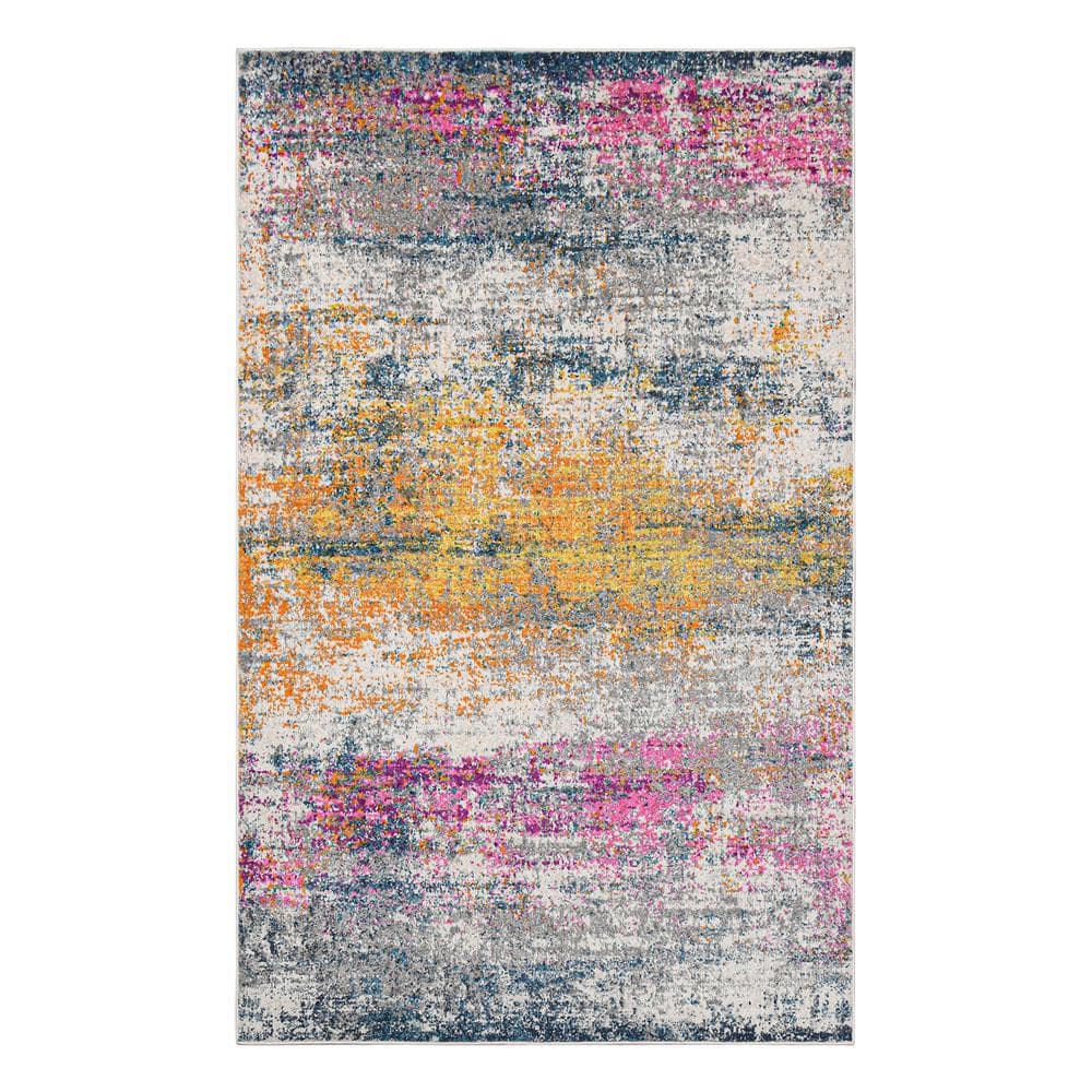 Montana Blesilda 2x3 Orange and Pink Abstract Polypropylene Rug