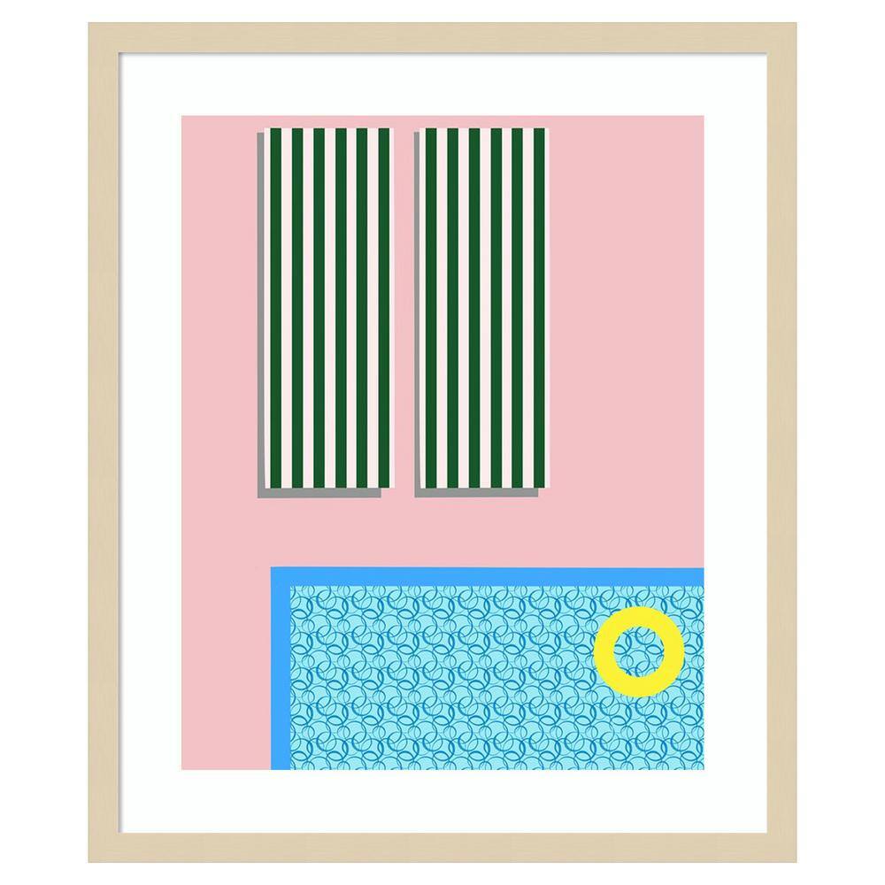 Svelte Natural Framed Abstract Poolside Fun II Poster Print
